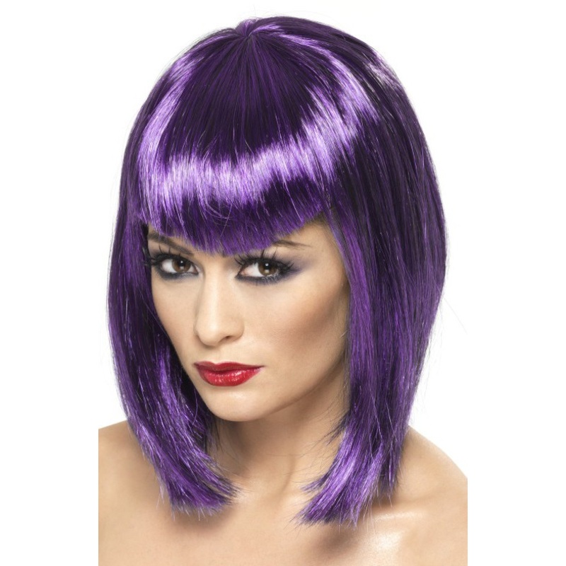 Shiny violet wig