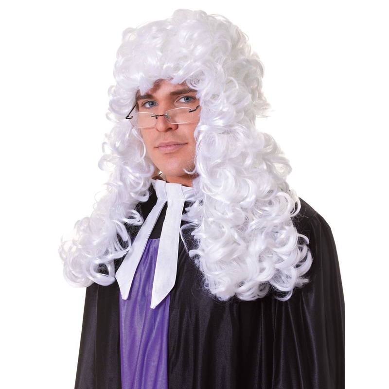 White baroque wig Judge Argus