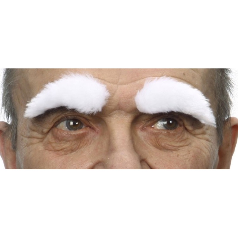 White bushy eyebrows