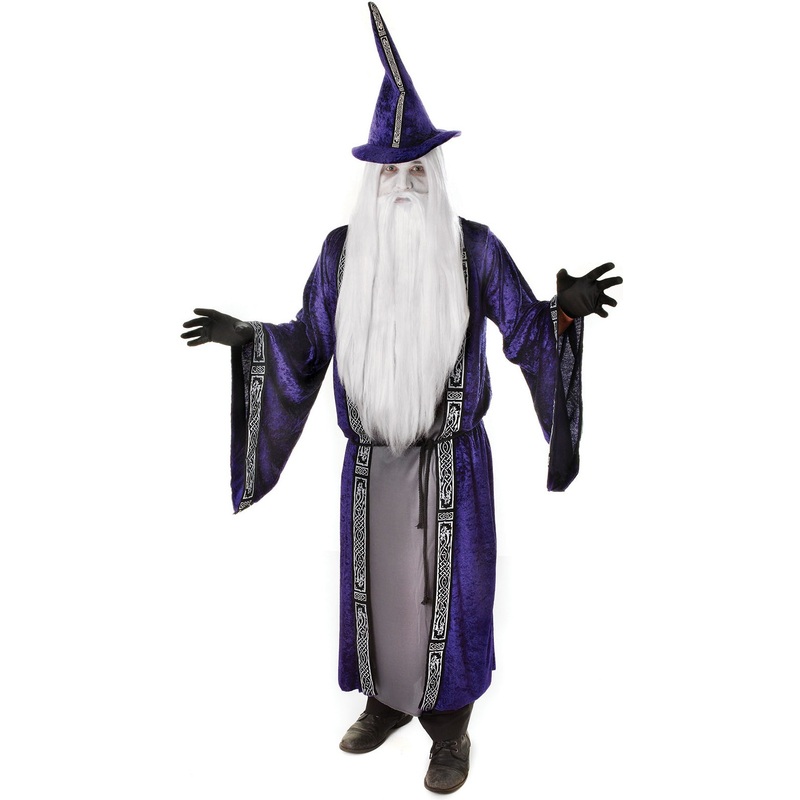 Wise magician costume robe for men purple