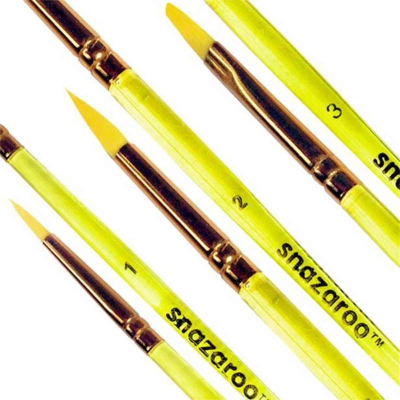 3 yellow make-up brushes