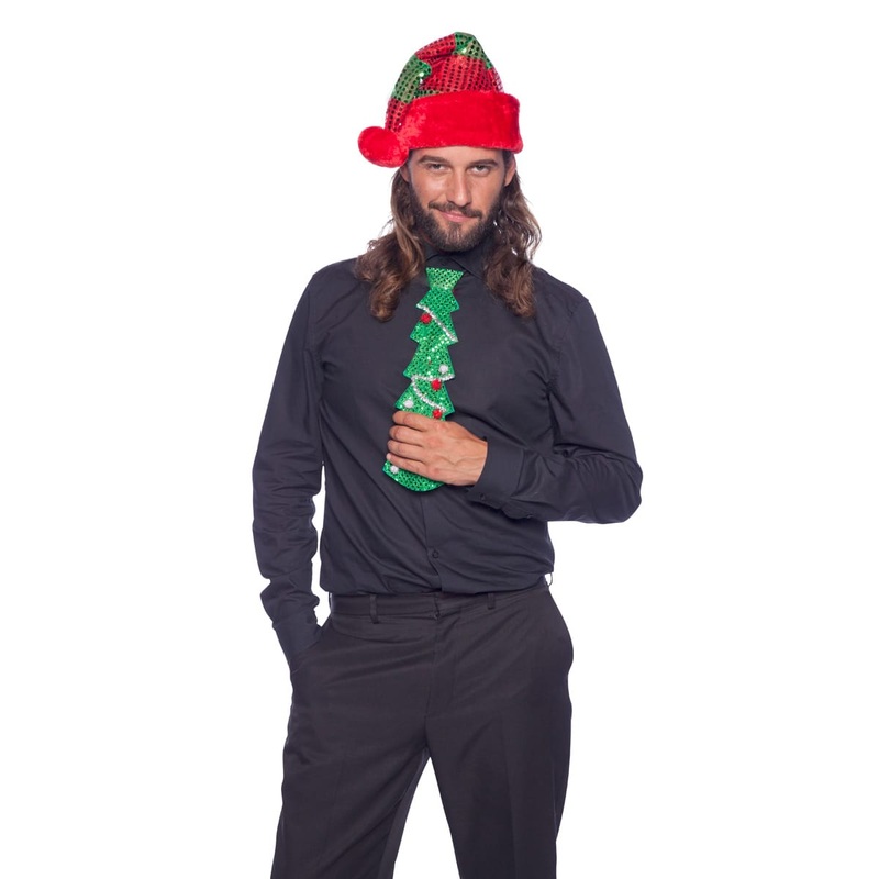 Christmas tree tie with light effects