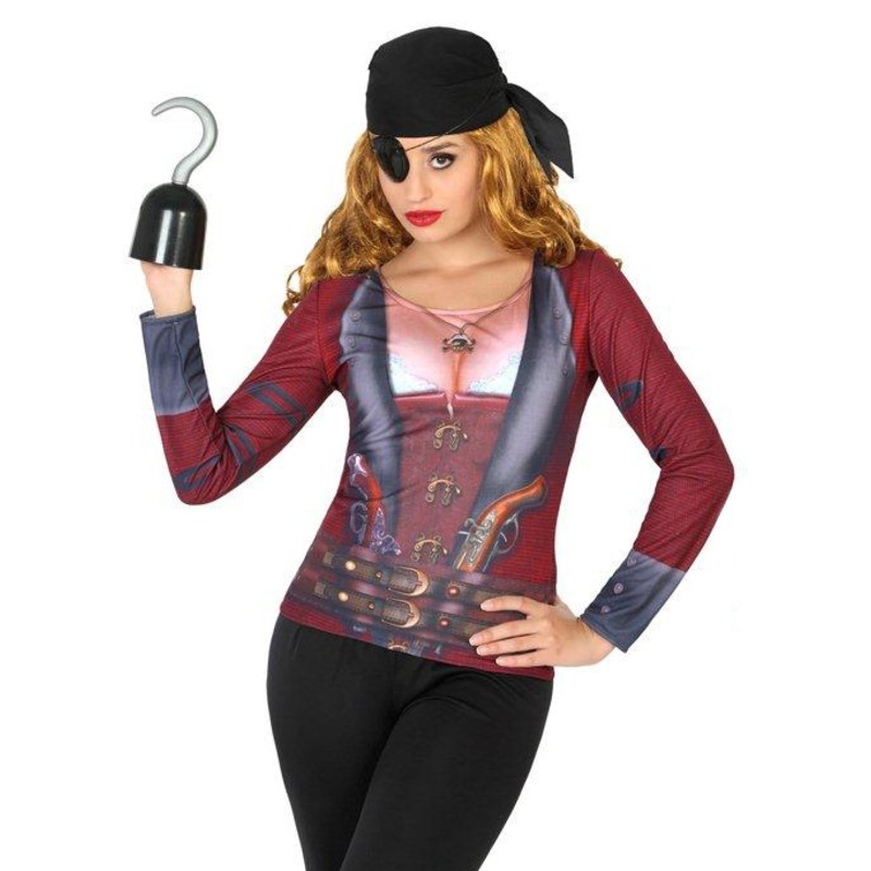Red ladies pirate shirt XS-S