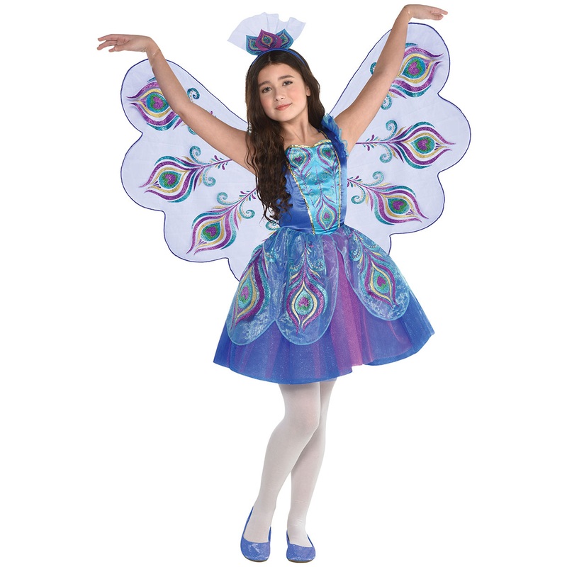 Shimmering peacock costume for girls