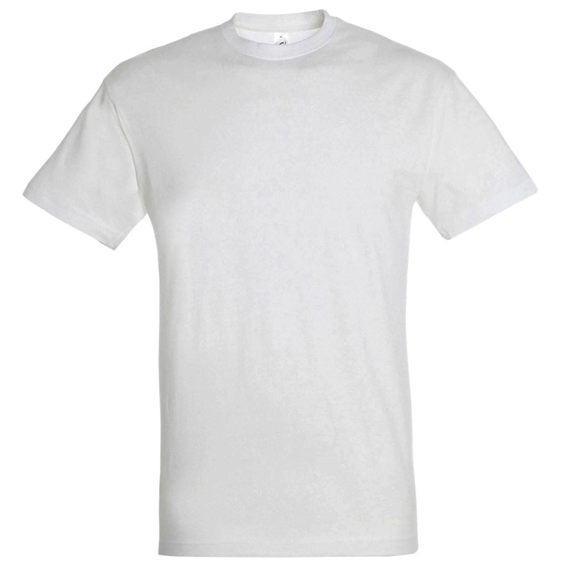 White cotton t-shirt for men L