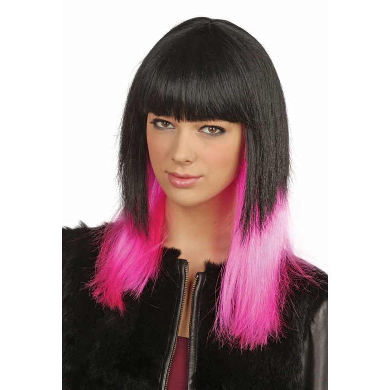 Black and pink Jennifer wig