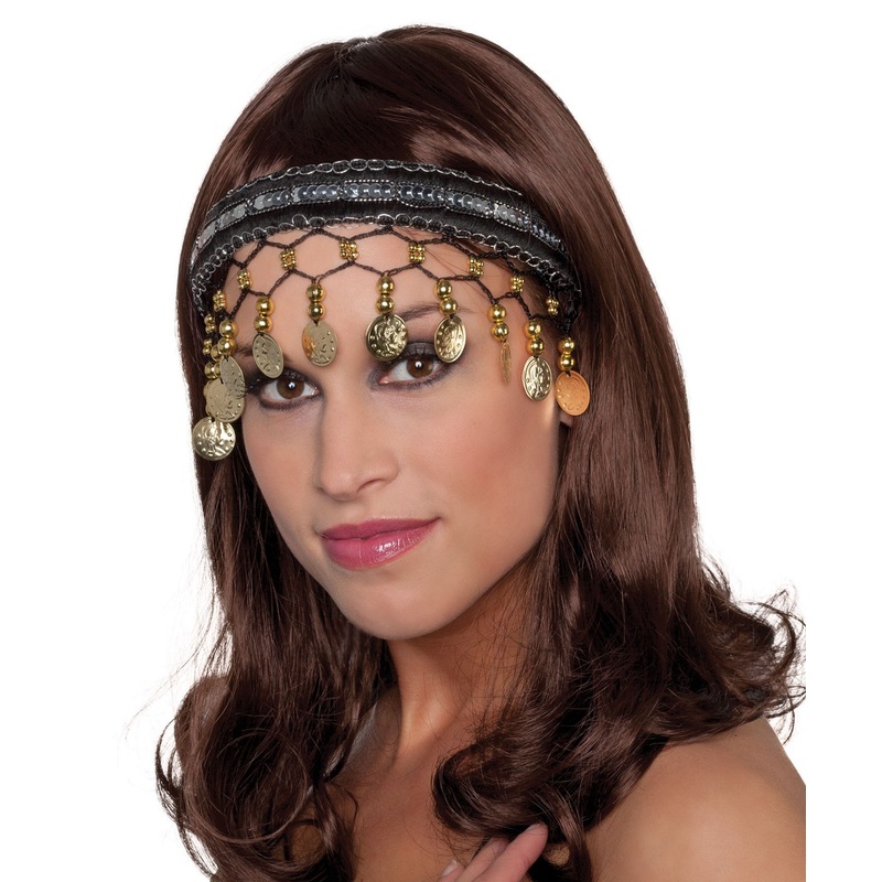 Black Zarafina headband with coins