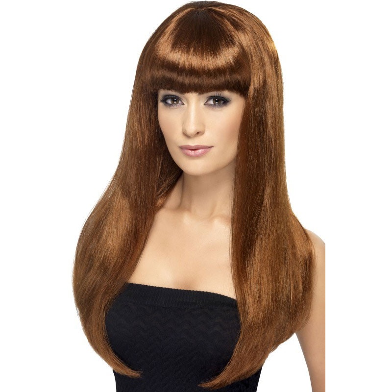 Brunette beauty lady wig