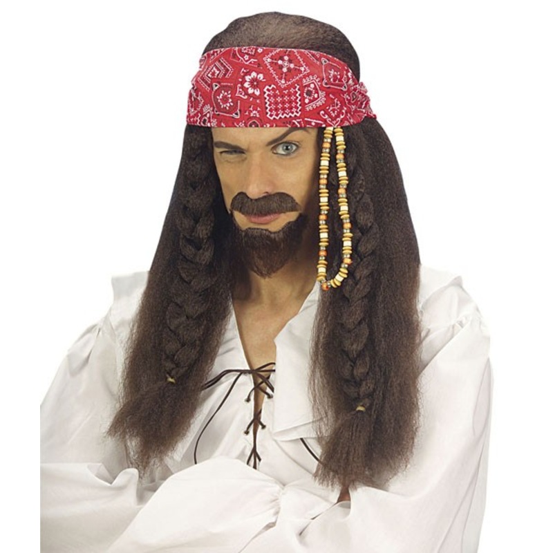 Caribbean pirate wig with beard