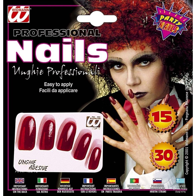 Extra long red fingernails