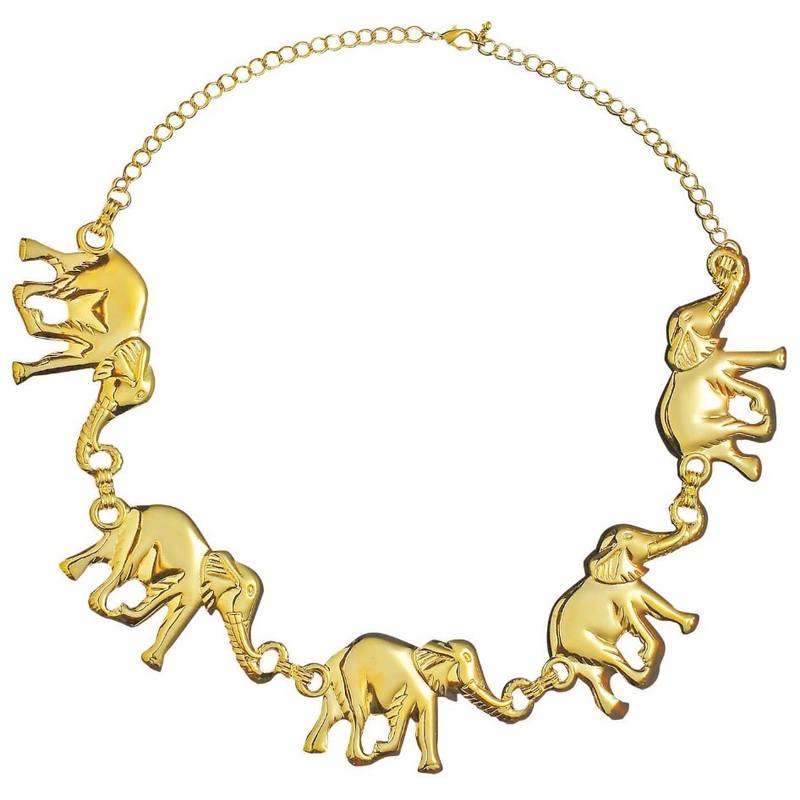 Golden elephant necklace
