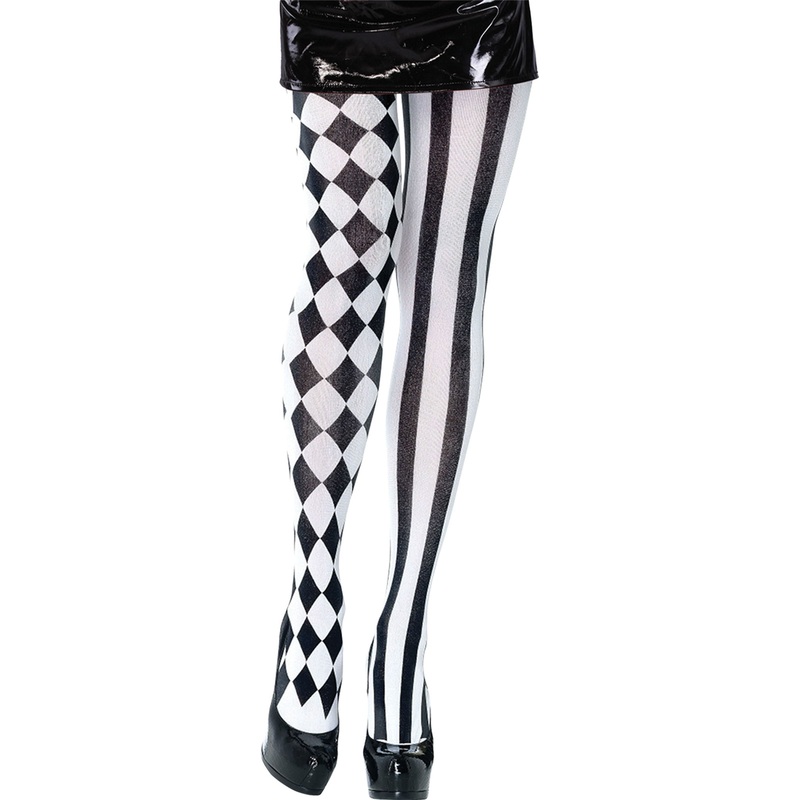 Harlequin Tights Black & White
