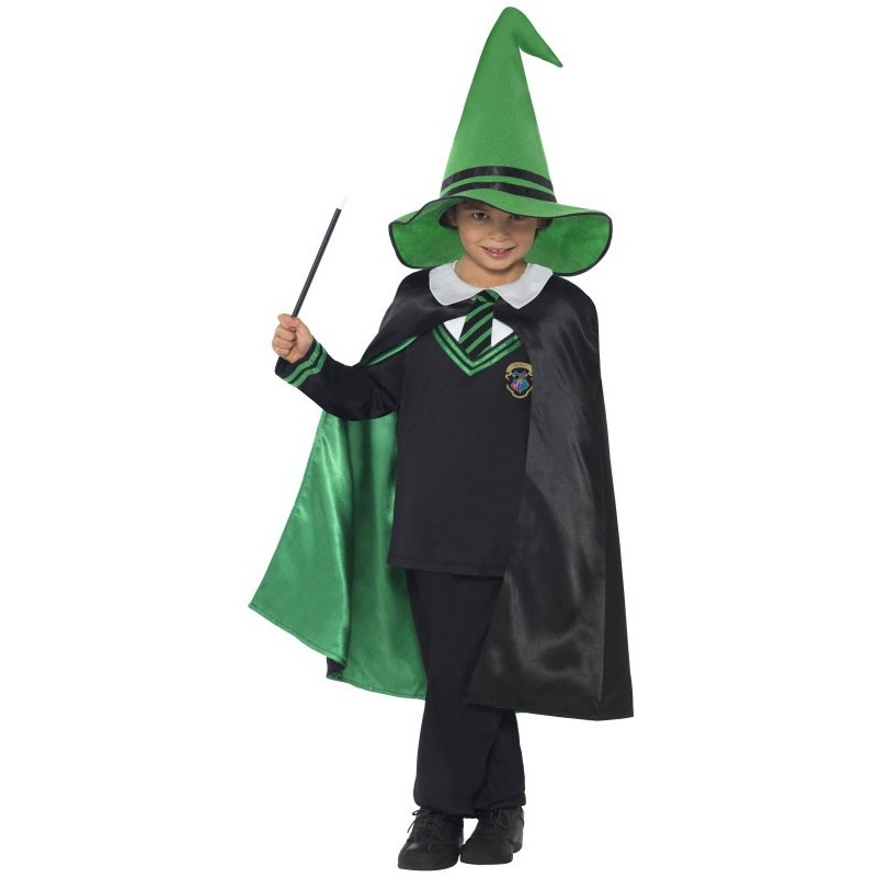 Little green wizard child costume