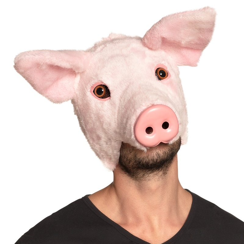 Plsch-Halbmaske Schwein