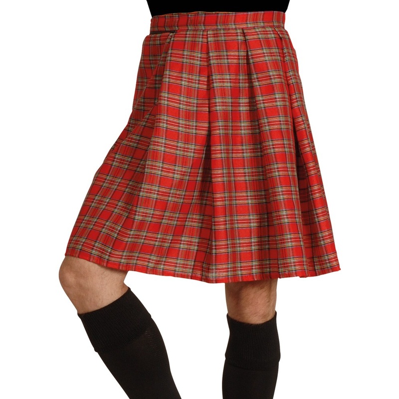 Red checkered tartan skirt 60cm
