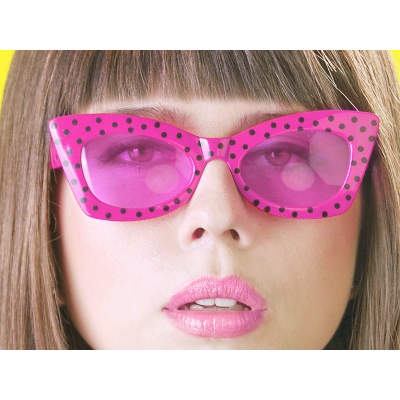 Rockabilly party glasses pink dotted