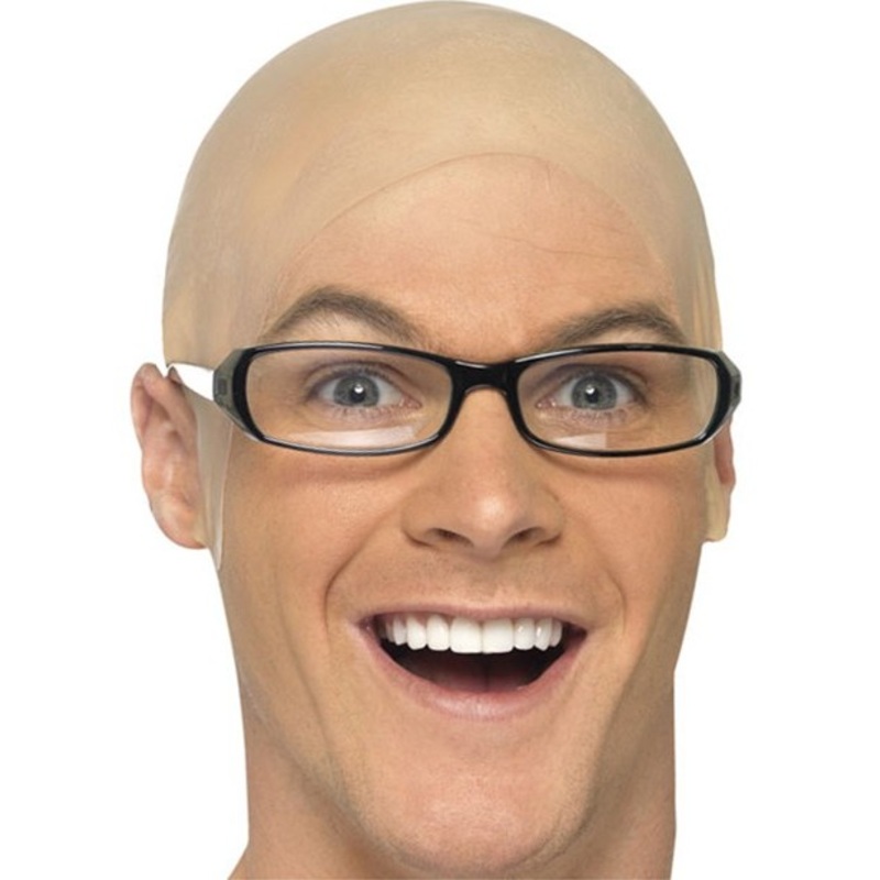 Skin-colored latex bald cap