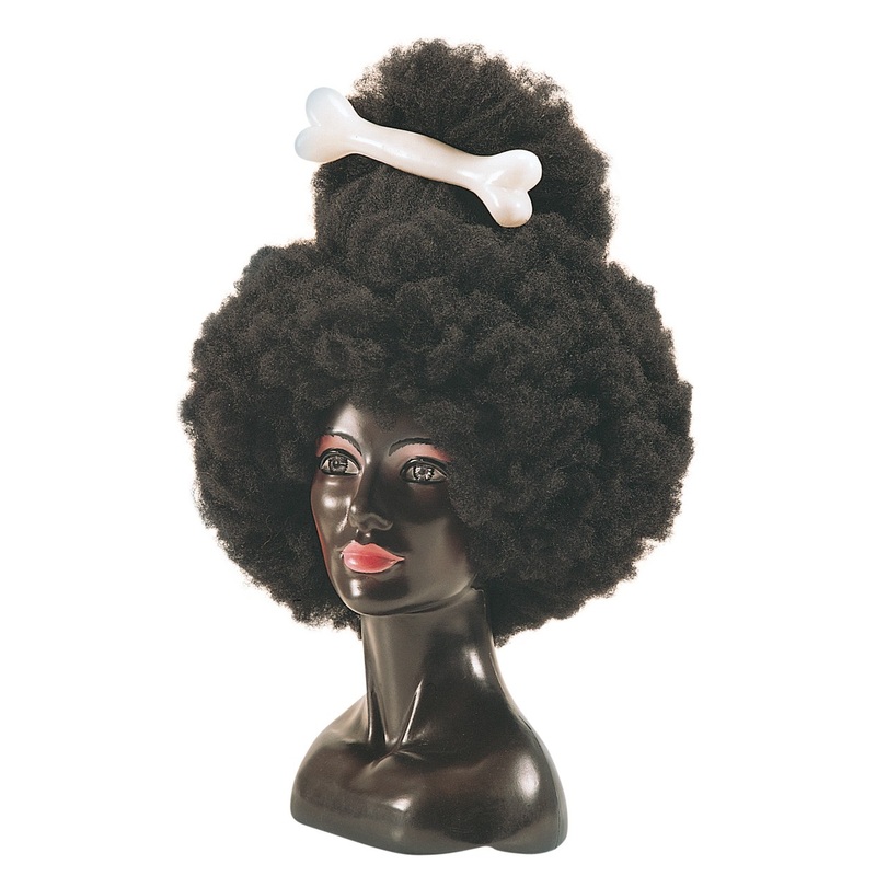 Stone age afro bone wig for women