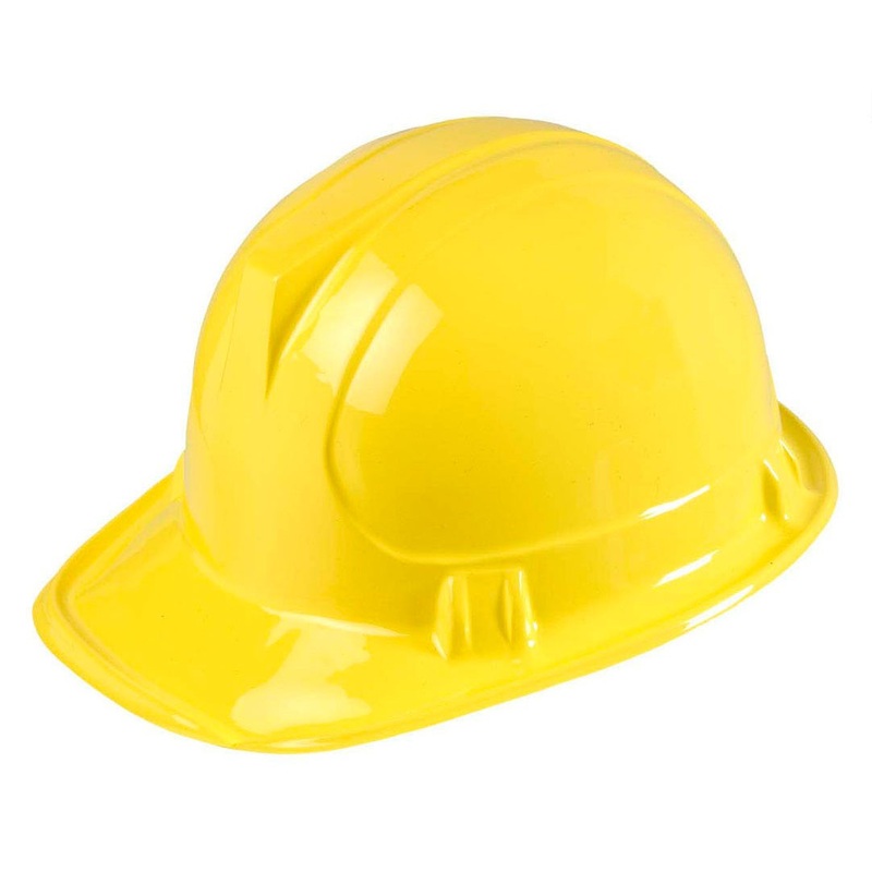 Yellow construction worker helmet