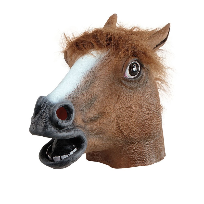 Brown horse head full mask