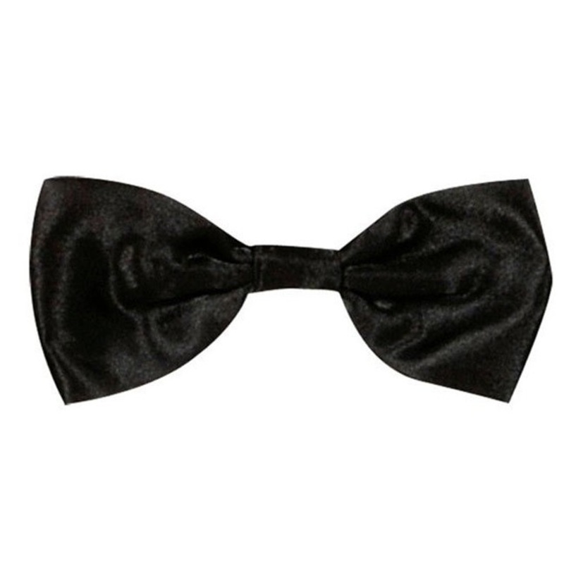 Elegant black satin bow tie