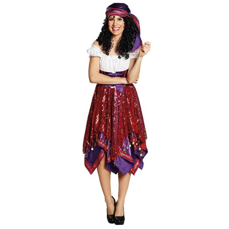 Fortune teller Shirona ladies costume with headscarf 36