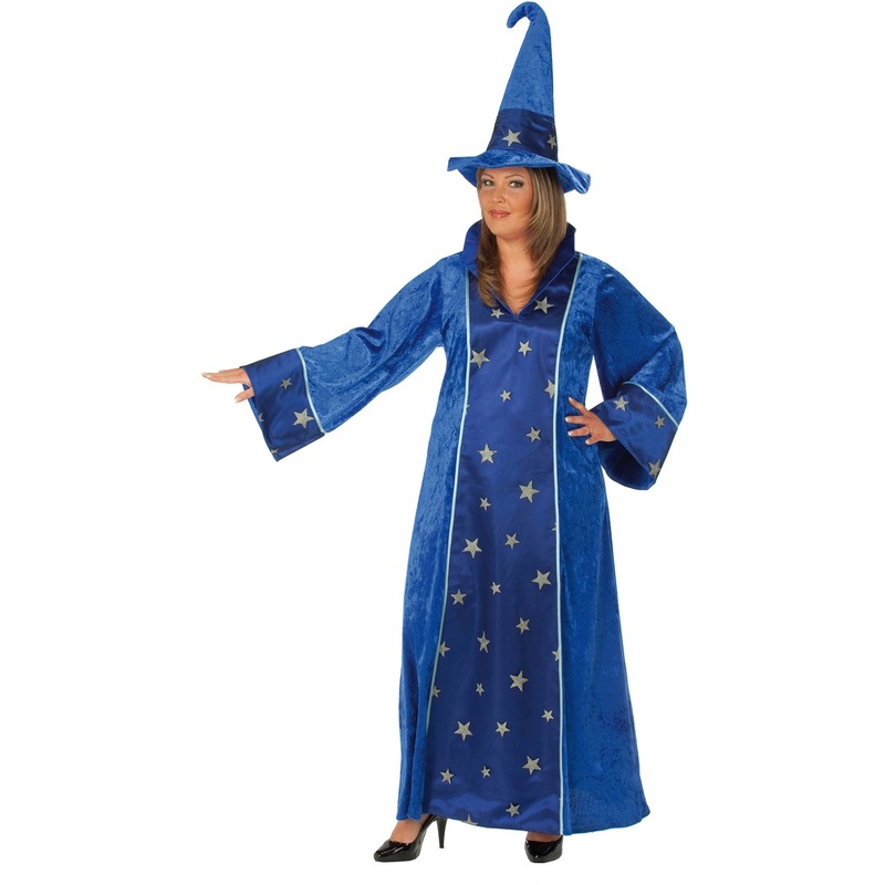 Halloween costume sorceress plus size blue stars 2-part 44