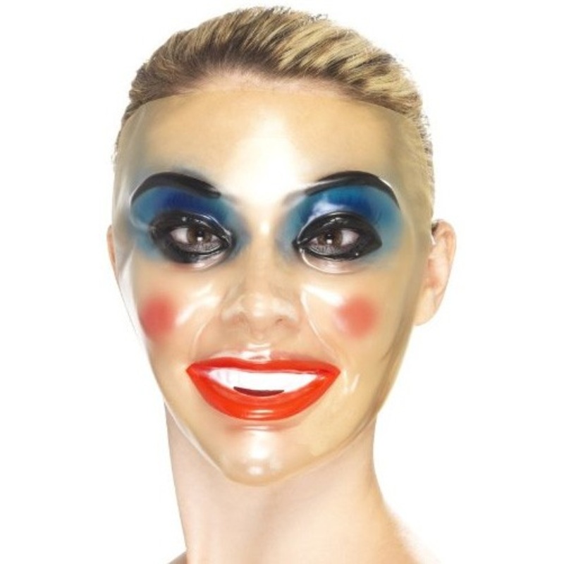 Heavily made-up bank robber mask