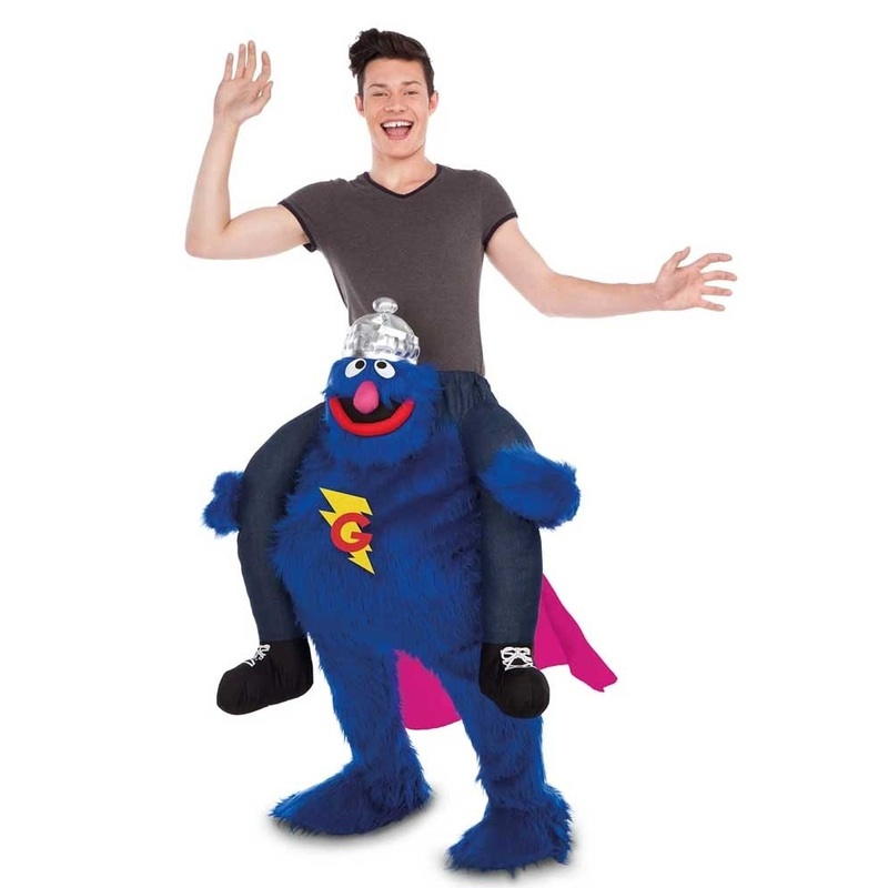 Piggyback Supergrobi costume for adults