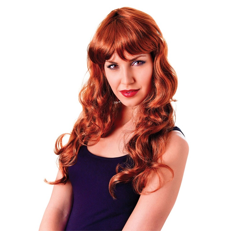 Red-brown curly wig Bella