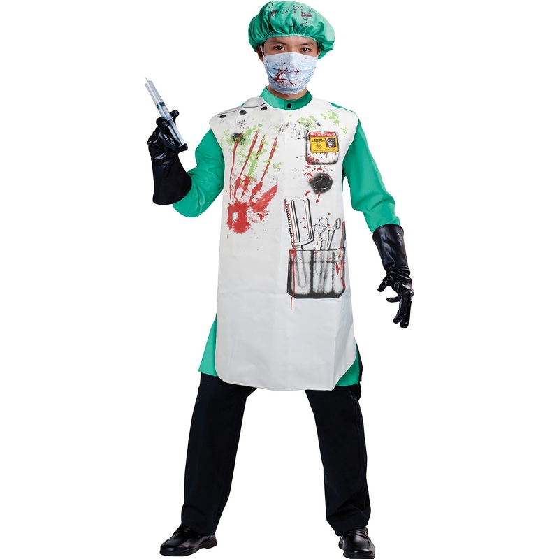 Scary bloody doctor surgeon costume men