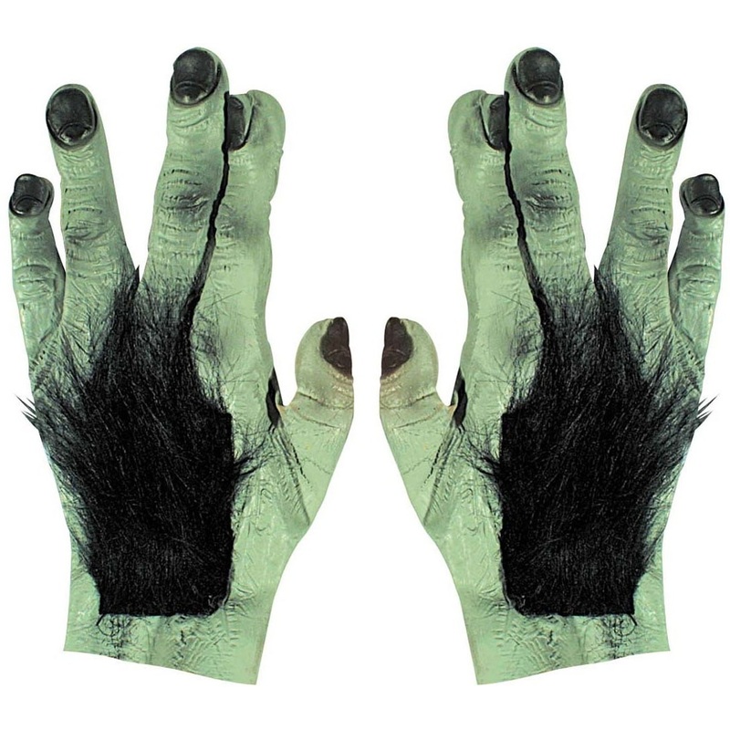 Scary monster hands in green