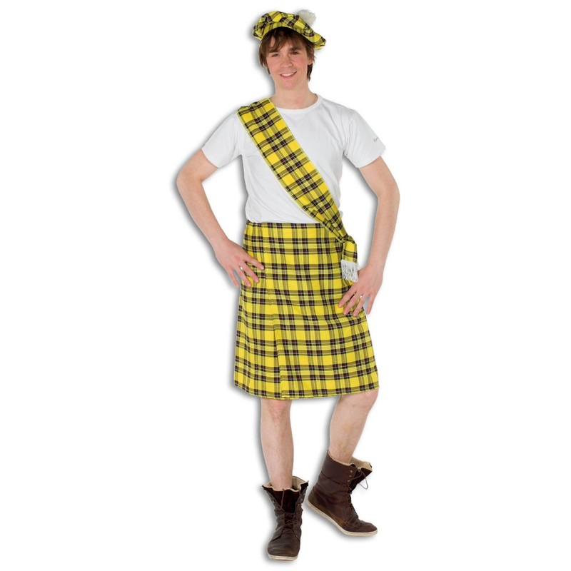 Yellow Scottish costume for men 48-50