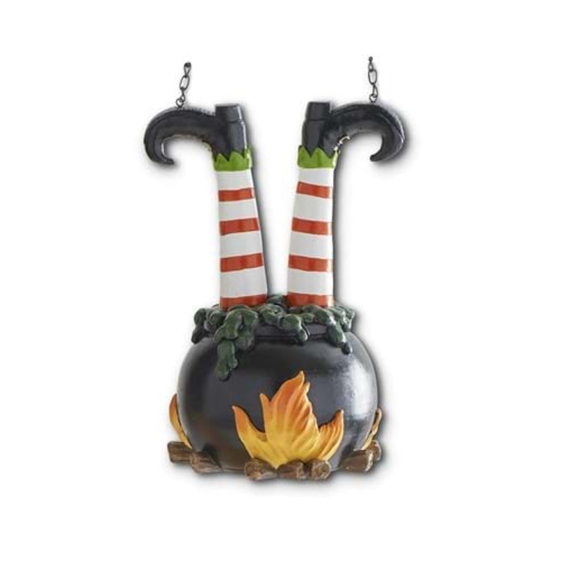 10.5 Inch Witch Legs in Cauldron Arrow Figure Standard