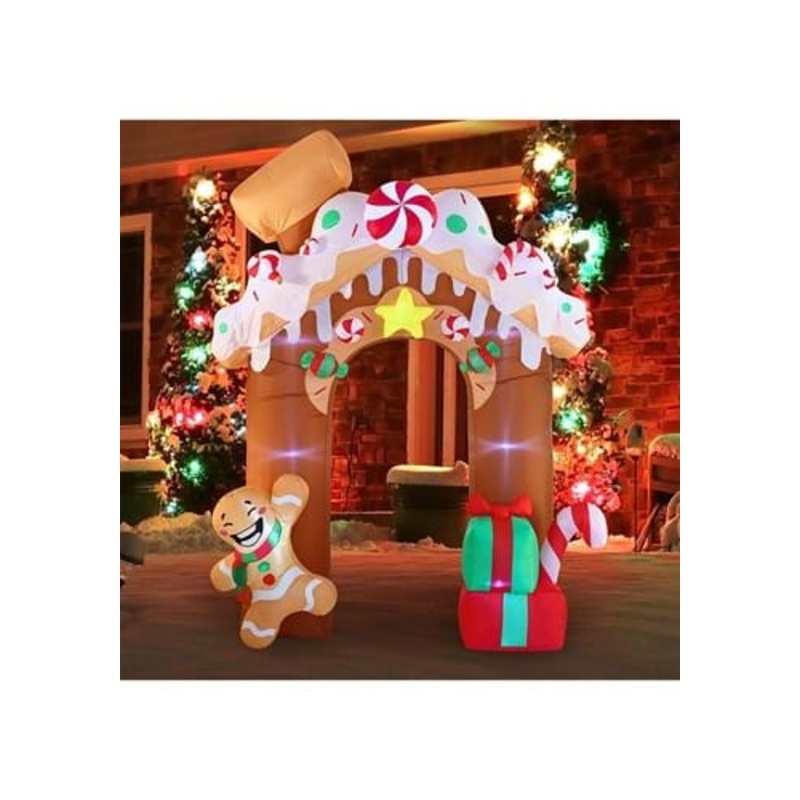10FT Tall Jumbo Gingerbread Archway Inflatable Christmas Decoration Standard