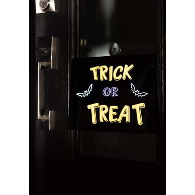 11-Inch Neon Light Trick or Treat Sign Halloween Decoration Standard