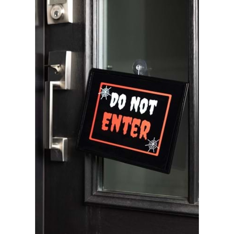 11" Neon Light Do Not Enter Sign Halloween Decoration Standard
