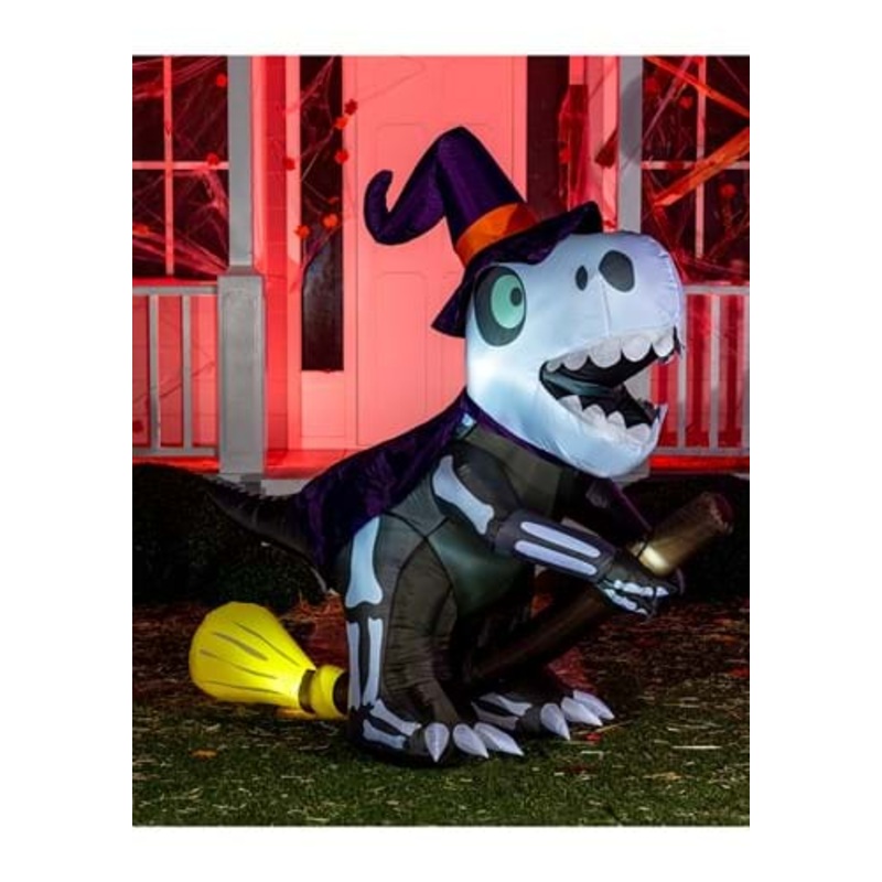 6FT Inflatable Flying Skeleton T-Rex Halloween Decoration Standard