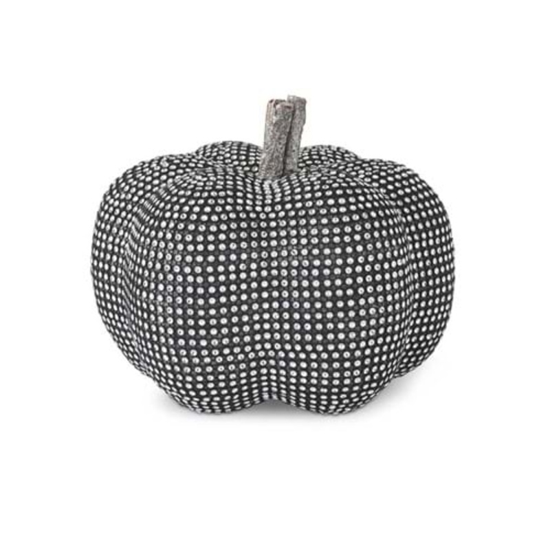 7.5-Inch Black Pumpkin with Rhinestones Decoration Standard