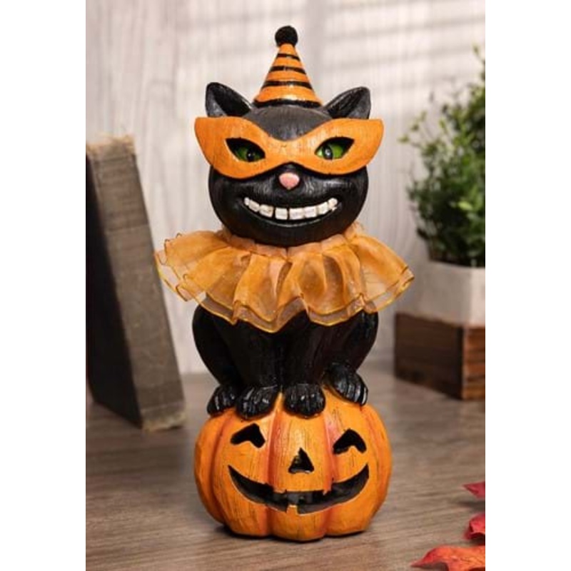 8-Inch Party Hat Black Cat on LED Pumpkin Decoration Standard