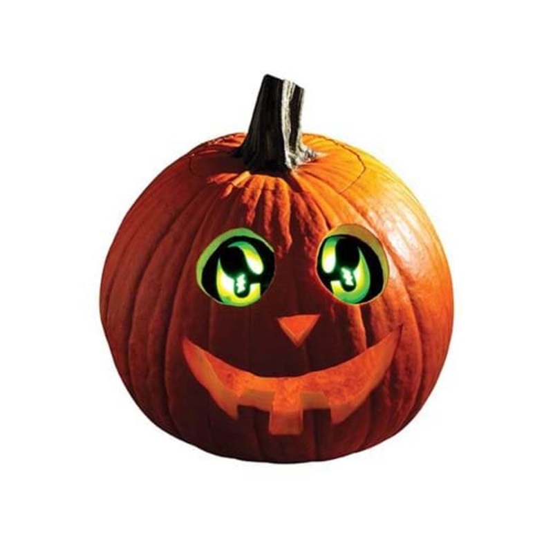 Green Eerie Light Up Pumpkin Eyes Kit Standard