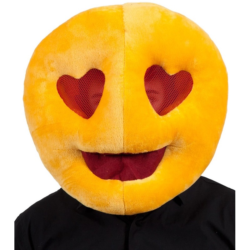 Heart eyes emoji smiley mask