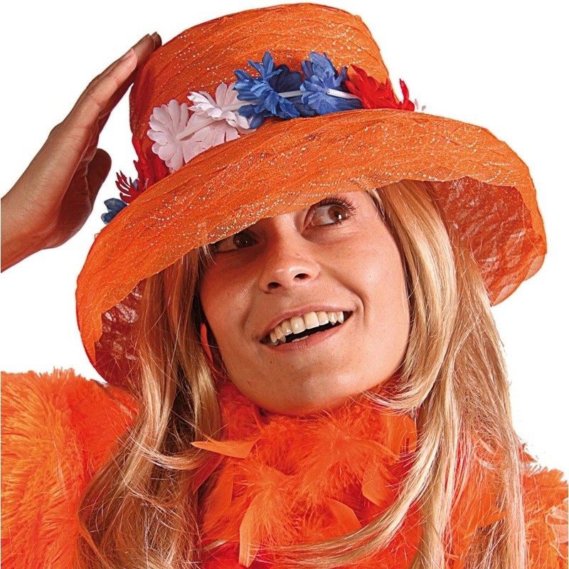 Holland hat with wreath of flowers
