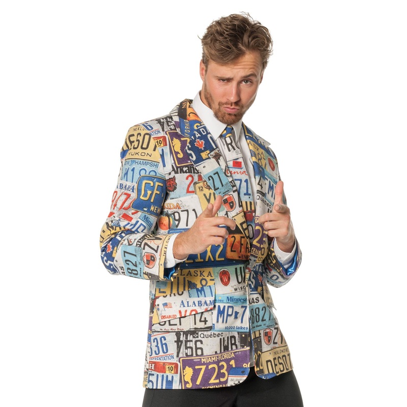 License plate men's jacket 48