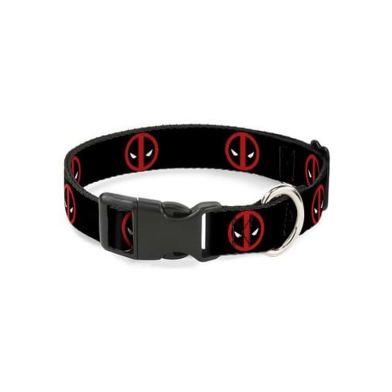 Marvel Plastic Clip Deadpool Logo Pet Collar S