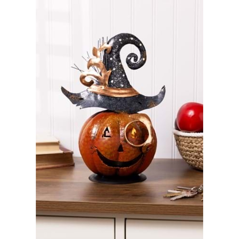 Metal 11" Jack 'O Lantern Decoration Standard