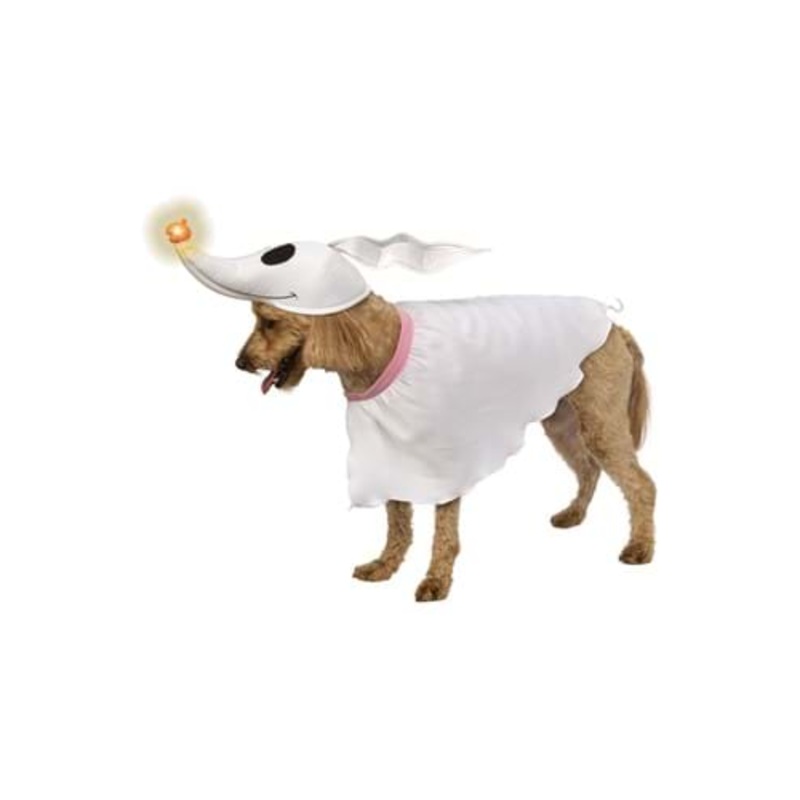Nightmare Before Christmas Zero Costume with Light Up Nose for Pets Medium