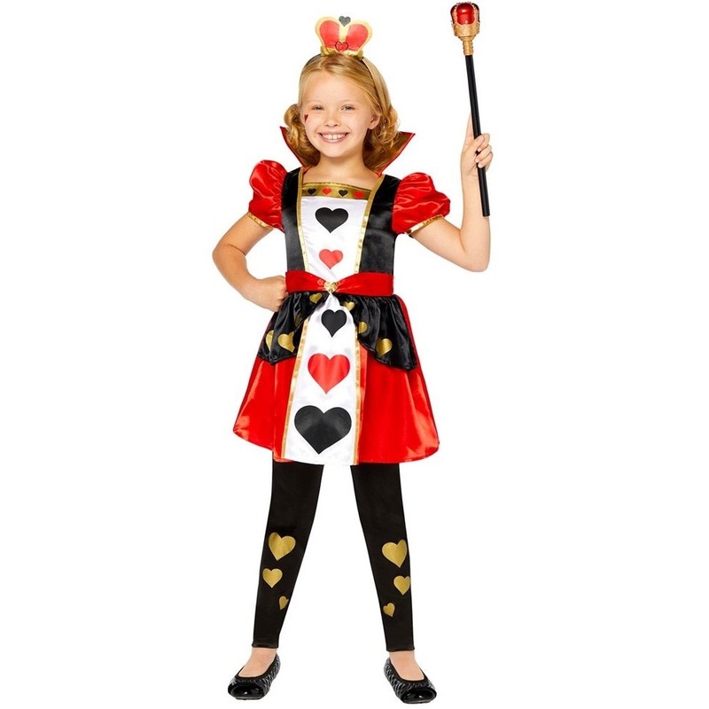 Queen with heart girl costume