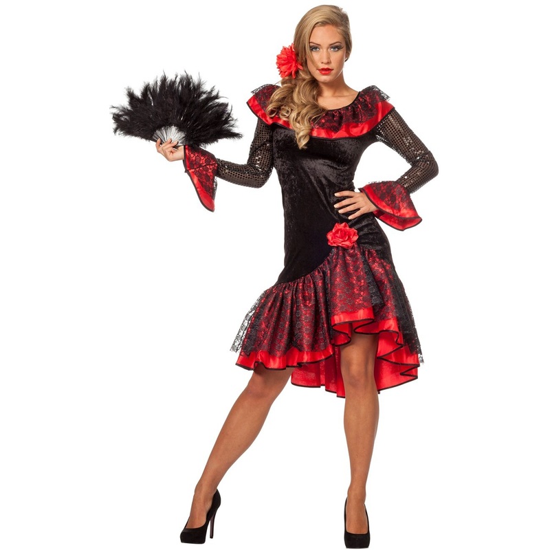 Spanish flamenco dancer dress red 36
