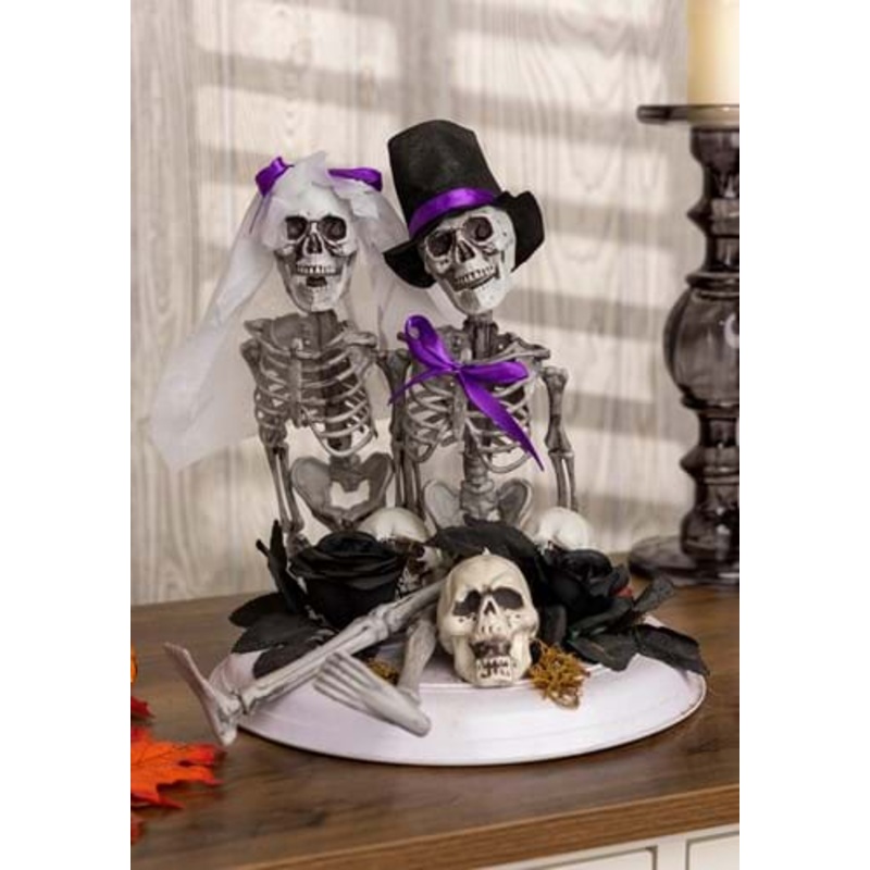 11-Inch Skeleton Bride & Groom Halloween Decoration Standard